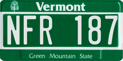 VT license plate NFR187