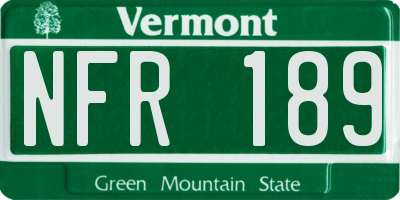 VT license plate NFR189