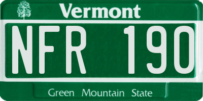 VT license plate NFR190