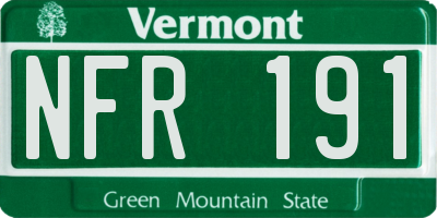 VT license plate NFR191