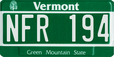 VT license plate NFR194