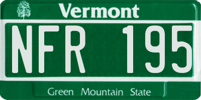 VT license plate NFR195