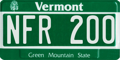 VT license plate NFR200
