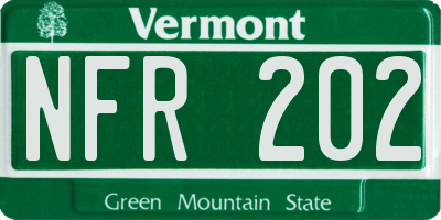 VT license plate NFR202