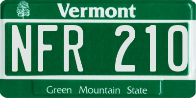 VT license plate NFR210