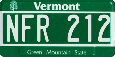 VT license plate NFR212