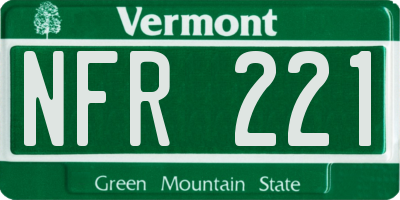 VT license plate NFR221