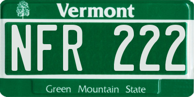 VT license plate NFR222