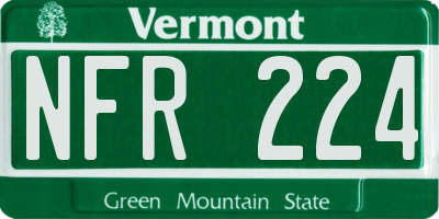 VT license plate NFR224