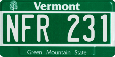 VT license plate NFR231