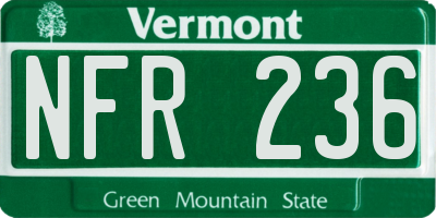 VT license plate NFR236