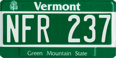 VT license plate NFR237