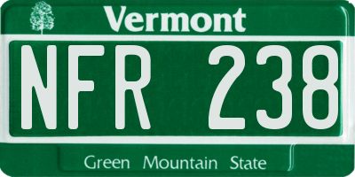 VT license plate NFR238
