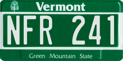 VT license plate NFR241