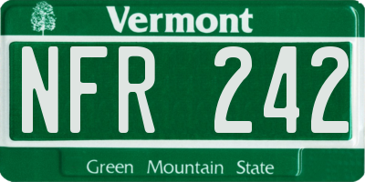 VT license plate NFR242