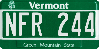 VT license plate NFR244