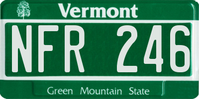 VT license plate NFR246