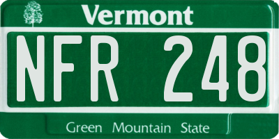 VT license plate NFR248