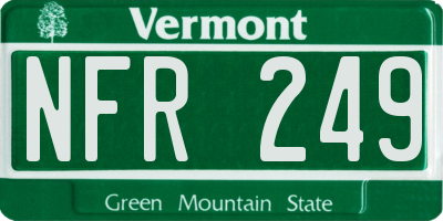 VT license plate NFR249