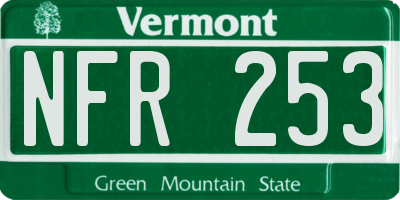 VT license plate NFR253