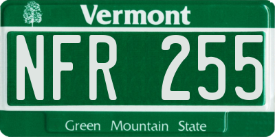 VT license plate NFR255