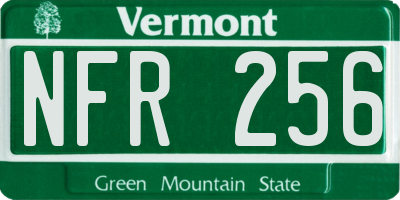 VT license plate NFR256