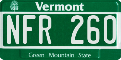 VT license plate NFR260