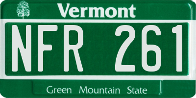 VT license plate NFR261