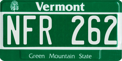 VT license plate NFR262