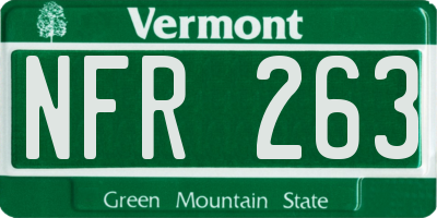 VT license plate NFR263