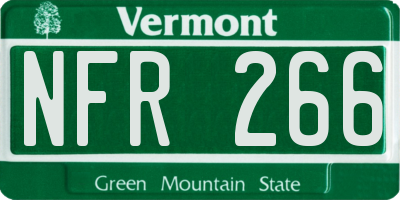 VT license plate NFR266