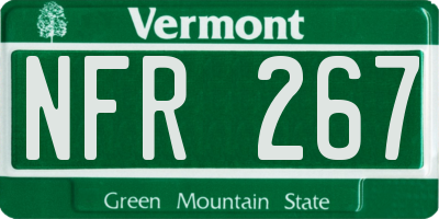 VT license plate NFR267