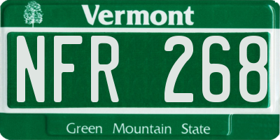 VT license plate NFR268