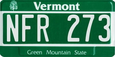 VT license plate NFR273