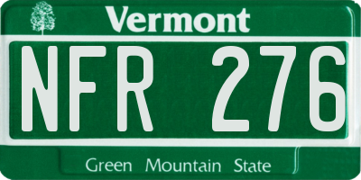 VT license plate NFR276