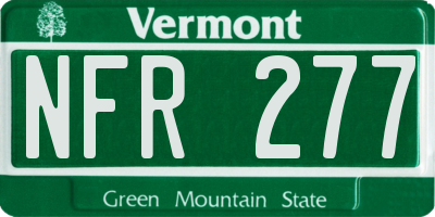 VT license plate NFR277