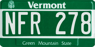 VT license plate NFR278