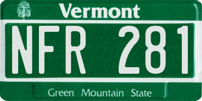 VT license plate NFR281