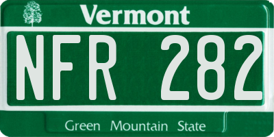 VT license plate NFR282