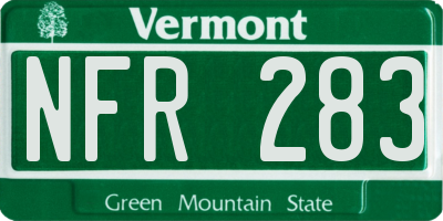 VT license plate NFR283
