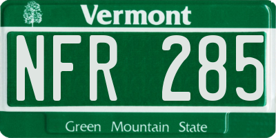 VT license plate NFR285