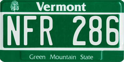 VT license plate NFR286