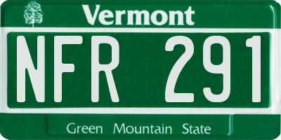 VT license plate NFR291
