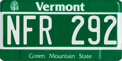 VT license plate NFR292