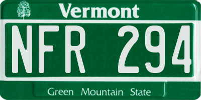 VT license plate NFR294