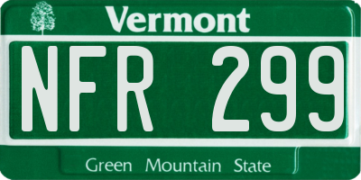 VT license plate NFR299