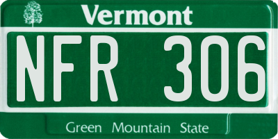 VT license plate NFR306