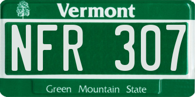 VT license plate NFR307