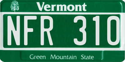 VT license plate NFR310