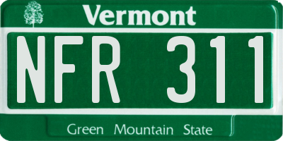 VT license plate NFR311